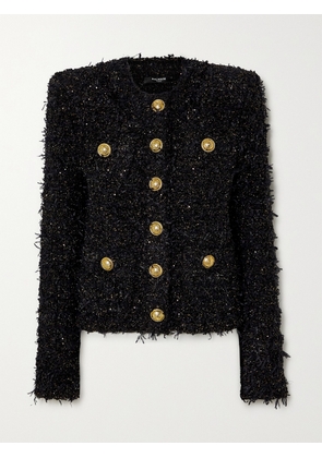 Balmain - Metallic Bouclé-tweed Jacket - Black - FR 34,FR 36,FR 38,FR 40,FR 42,FR 44,FR 46