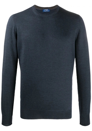 Barba crew neck wool jumper - Blue