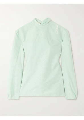 Marni - Embroidered Cotton-blend Jacquard Blouse - Green - IT36,IT38,IT42,IT44,IT46
