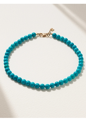 Mateo - 14-karat Gold Turquoise Anklet - One size