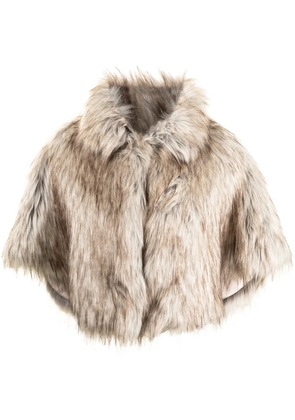 Unreal Fur Nord faux-fur cropped cape - Brown