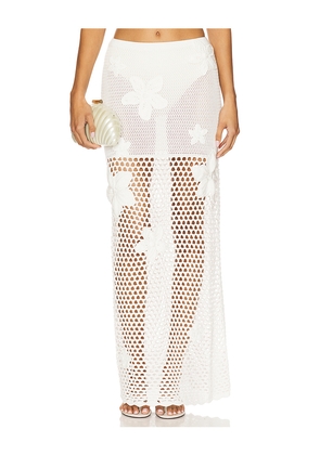 DEVON WINDSOR Roe Skirt in White. Size L. Also in M, S.