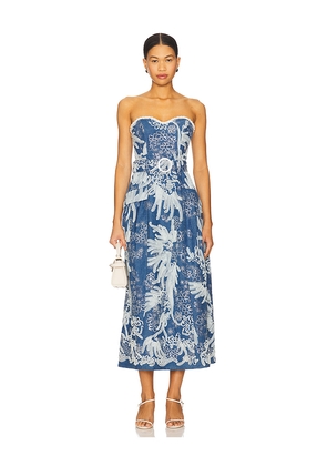 ELLIATT Anneliese Midi Dress in Blue. Size L. Also in M, S, XL.