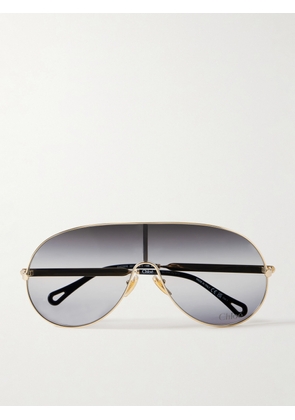 Chloé - Aly Oversized Aviator-style Gold-tone Sunglasses - One size