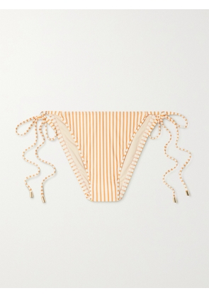 PEONY - + Net Sustain Striped Stretch-econyl Bikini Briefs - Yellow - x small,small,medium,large,x large