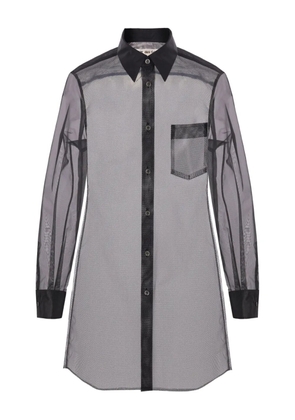 Comme Des Garçons semi-sheer ruffled tank top - Black