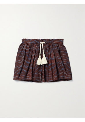 Ulla Johnson - Bijou Printed Cotton-blend Voile Shorts - Brown - x small,small,medium,large,x large