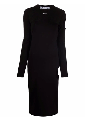 Off-White Meteor logo knitted dress - Black