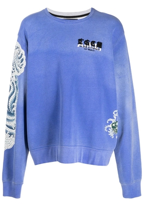 AMIRI embellished koi-print sweatshirt - Blue