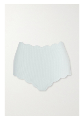 Marysia - Santa Monica Scalloped Stretch-crepe Bikini Briefs - Green - x small,small,medium,large,x large,xx large