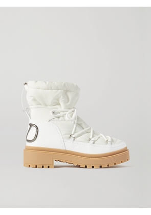 Valentino Garavani - Logo-detailed Leather And Quilted Shell Ankle Boots - White - IT35,IT36,IT36.5,IT37,IT37.5,IT38,IT38.5,IT39,IT39.5,IT40,IT40.5,IT41