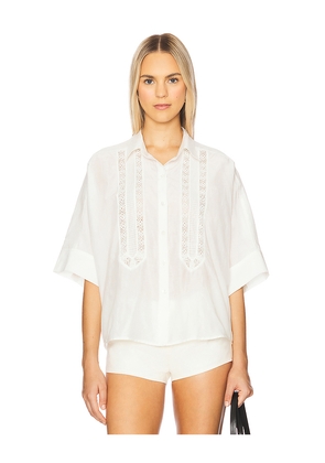 Citizens of Humanity Claire Shirt Lace Inset in White. Size L. Also in M, XL.