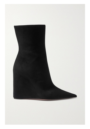 Amina Muaddi - Pernille Suede Wedge Ankle Boots - Black - IT35,IT35.5,IT36,IT36.5,IT37,IT37.5,IT38,IT38.5,IT39,IT39.5,IT40,IT40.5,IT41,IT41.5,IT42