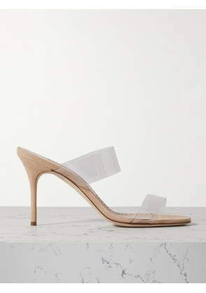 Manolo Blahnik - Scolto 90 Pvc Mules - Neutrals - IT34,IT34.5,IT35,IT35.5,IT36,IT36.5,IT37,IT37.5,IT38,IT38.5,IT39,IT39.5,IT40,IT40.5,IT41,IT41.5,IT42,IT42.5,IT43