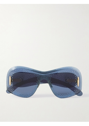 Loewe - Starry Night Mask D-frame Rimless Crystal-embellished Acetate Sunglasses - Blue - One size