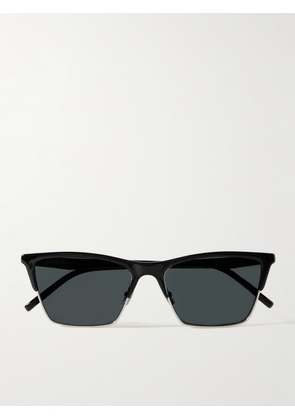 SAINT LAURENT EYEWEAR - D-frame Acetate And Silver-tone Sunglasses - Black - One size