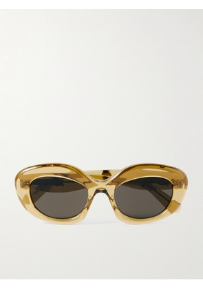 Loewe - Curvy Oversized Round-frame Acetate Sunglasses - Green - One size