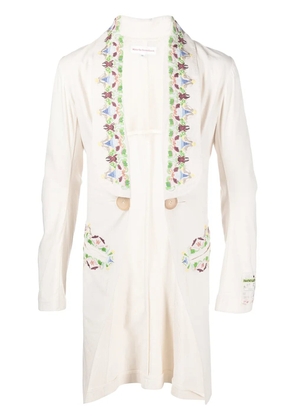 Walter Van Beirendonck Pre-Owned Revolution embroidered coat - Neutrals