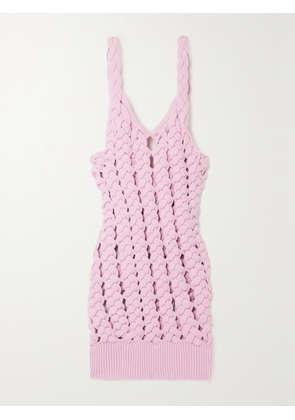 ISA BOULDER - Crochet-knit Mini Dress - Pink - x small,small,medium,large,x large,xx large