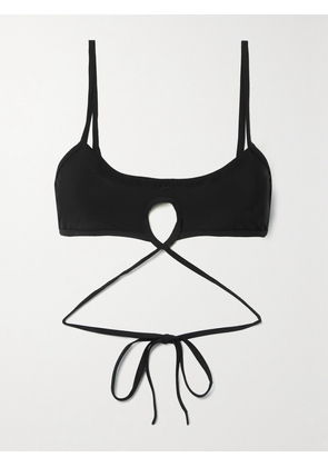 Christopher Esber - Cutout Tie-back Bikini Top - Black - UK 4,UK 6,UK 8,UK 10,UK 12,UK 14