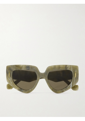 Loewe - Cat-eye Acetate Sunglasses - Green - One size