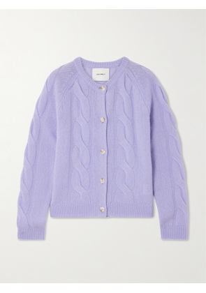 LISA YANG - Gwyneth Cable-knit Cashmere Cardigan - Purple - 0,1,2