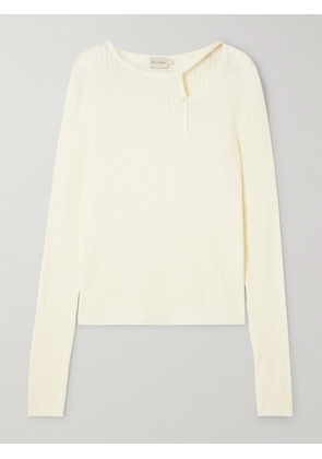 Deiji Studios - Asymmetric Cutout Ribbed Cotton And Cashmere-blend Sweater - Cream - xx small,x small,small,medium,large,x large