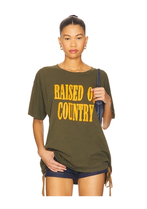 DAYDREAMER Raised On Country Merch Tee in Army. Size L. Also in M, S, XS.