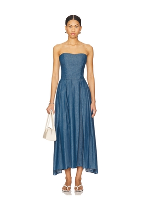 Azeeza Ezra Midi Dress in Blue. Size L. Also in M, S, XS.