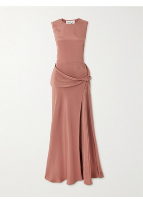 TOVE - Jadi Cutout Draped Satin Maxi Dress - Brown - FR 34,FR 36,FR 38,FR 40