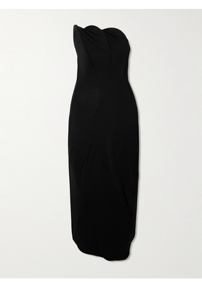 Victoria Beckham - Strapless Gathered Jersey Gown - Black - UK 6,UK 8,UK 10,UK 12