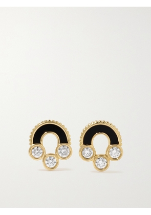 Viltier - Magnetic 18-karat Gold, Onyx And Diamond Earrings - One size