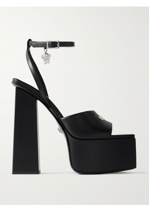 Versace - Embellished Leather Platform Sandals - Black - IT36,IT37,IT37.5,IT38,IT38.5,IT39,IT39.5,IT40,IT40.5,IT41