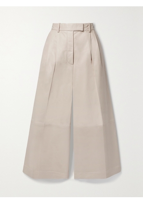 Altuzarra - Timo Pleated Leather Wide-leg Pants - Ecru - FR 34,FR 36,FR 38,FR 40,FR 42,FR 44,FR 46
