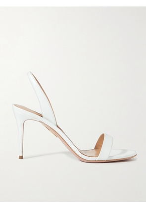 Aquazzura - So Nude 85 Leather Slingback Sandals - White - IT35,IT35.5,IT36,IT36.5,IT37,IT37.5,IT38,IT38.5,IT39,IT39.5,IT40,IT40.5,IT41,IT41.5,IT42