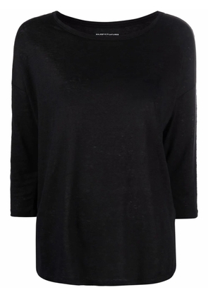 Majestic Filatures three-quarter sleeve linen-blend top - Black