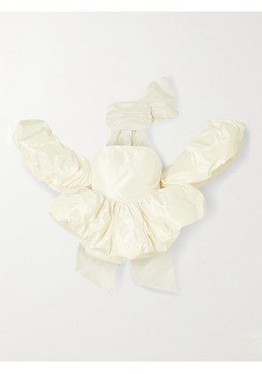 MISS SOHEE - + The Vanguard Strapless Convertible Silk-taffeta Peplum Top - Ivory - UK 6,UK 8,UK 10