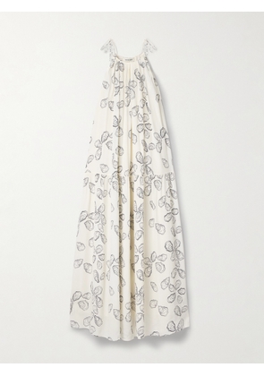 Anine Bing - Santana Printed Voile Midi Dress - White - x small,small,medium,large