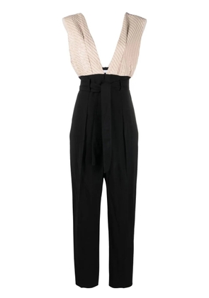 Brunello Cucinelli V-neck belted jumpsuit - Black