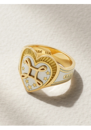 FoundRae - True Love 18-karat Gold Enamel Ring - 6,7