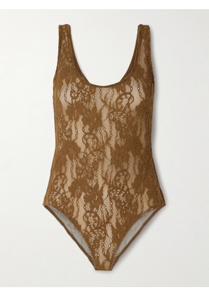 Zimmermann - Stretch-corded Lace Bodysuit - Brown - 00,0,1,2,3,4