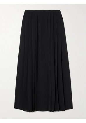 Joseph - Crete Pleated Crepe De Chine Midi Skirt - Black - FR 34,FR 36,FR 38,FR 40,FR 42,FR 44