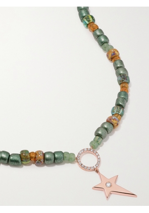 Diane Kordas - 14-karat Rose Gold, Bead And Diamond Necklace - One size