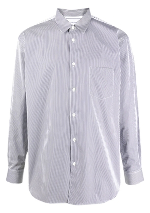 Comme Des Garçons contrast striped pocket shirt - Blue