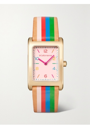 LA CALIFORNIENNE - Daybreak 24mm Gold-plated Striped Leather Watch - One size