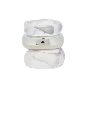 Epifene Liquid Resin Bangles Set Of 3 in Neutral.