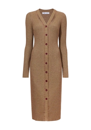 Proenza Schouler White Label geometric pattern knitted dress - Brown