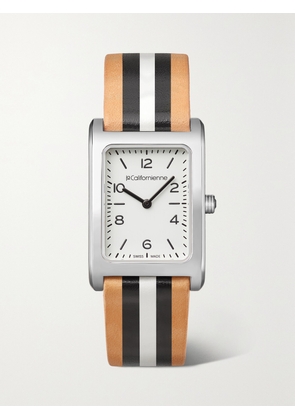 LA CALIFORNIENNE - Daybreak 24mm Steel Striped Leather Watch - Silver - One size