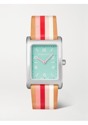 LA CALIFORNIENNE - Daybreak 24mm Steel Striped Leather Watch - Silver - One size