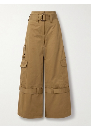 Zimmermann - Illuminate Belted Cotton-twill Wide-leg Cargo Pants - Neutrals - 00,0,1,2,3,4